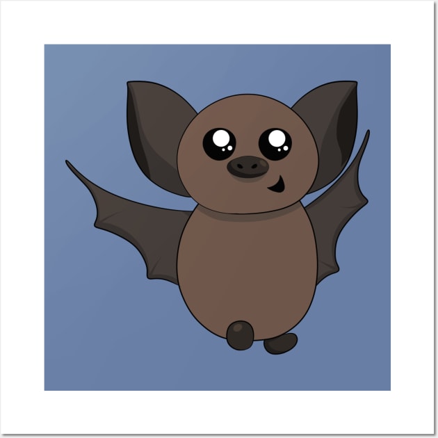 Cute Bat Cartoon Wall Art by PandLCreations